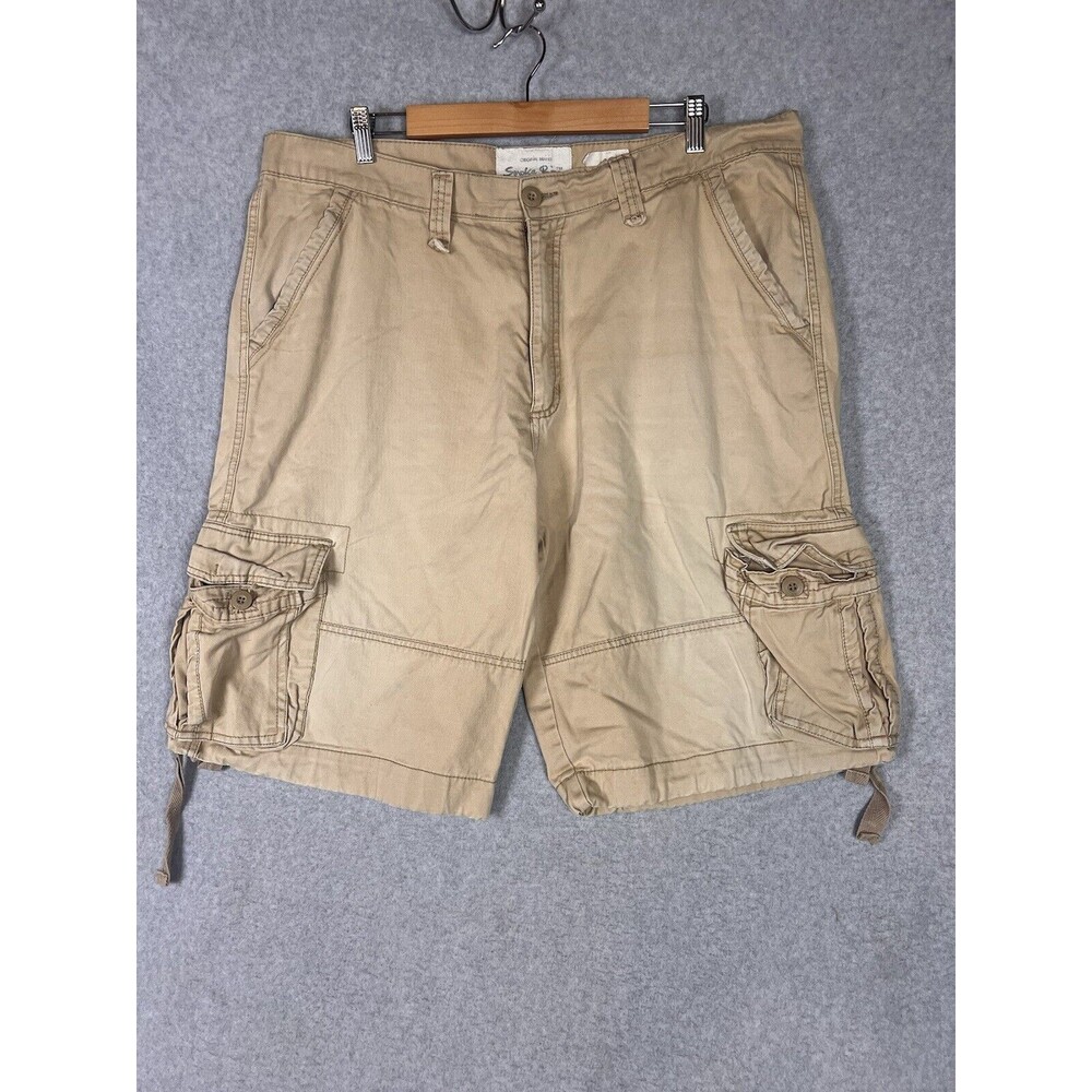 Buffalo david Bitton Shorts Mens Brown Cotton Cargo Utility Size 40
